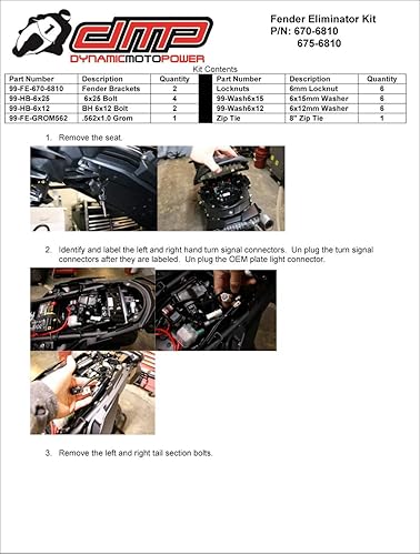 Miniatura 2 de DMP Eliminador de guardabarros Yamaha FZ10 FZ 10 2017 MT-10 MT10 MT 10 2018 2019 2020 2021 - Fabricado en los Estados Unidos