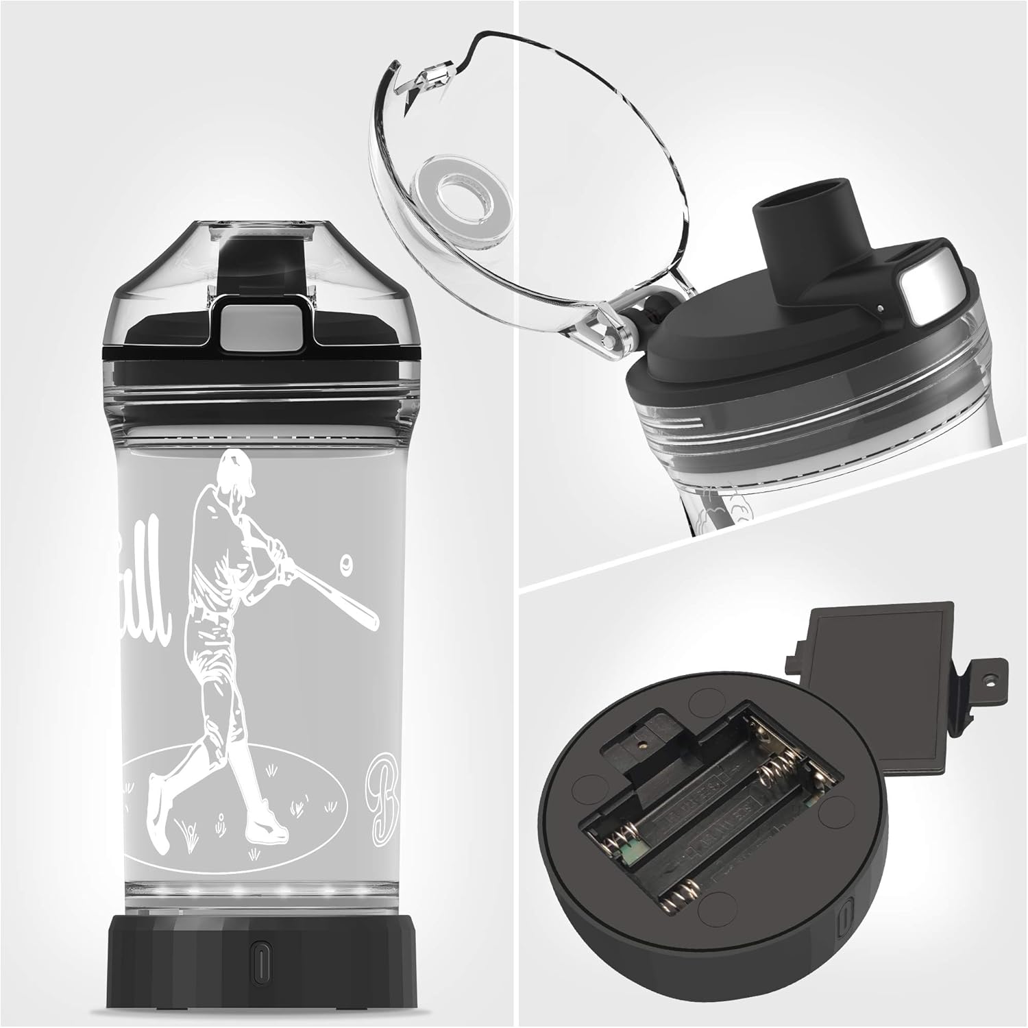 YuanDian Baseball Gifts, Light Up Kids Water Bottle with 3D Baseball Design- 14 OZ Tritan BPA Free - Cool Sports Cups Gift for School Kids Boy Girl Child Christmas Holiday - Image 7