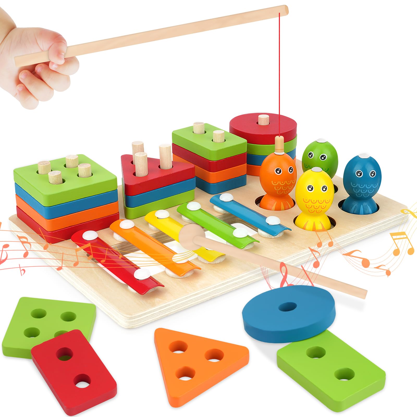 Montessori zabawka dla dzieci od 3 lat, drewniana zabawka od 3 lat, puzzle z chwytaniem, puzzle do sortowania, dla dziewcząt, chłopców, dzieci, zabawka motoryczna, prezent na Wielkanoc