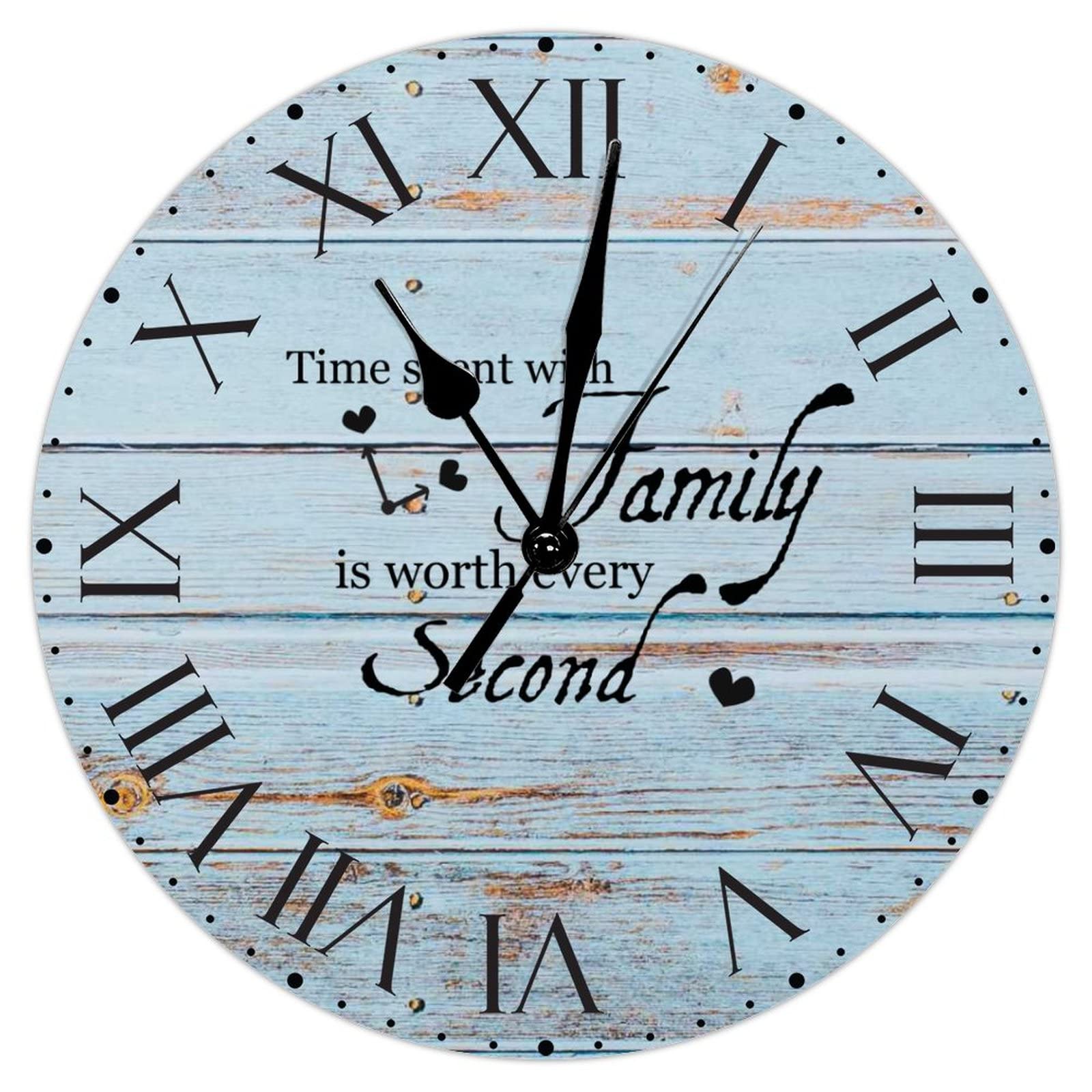 Horloge murale chic en PVC pour le salon et la chambre à coucher avec grands chiffres