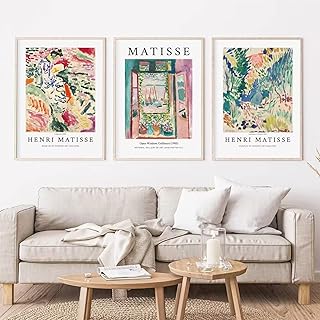 Henri Matisse Wall Art Canvas Henri Matisse Poster Matisse Landscape Poster Matisse Windows Prints Henri Matisse Prints Art Exhibition Posters for Wall Decor 16x24 Inch (set of 3) Unframed