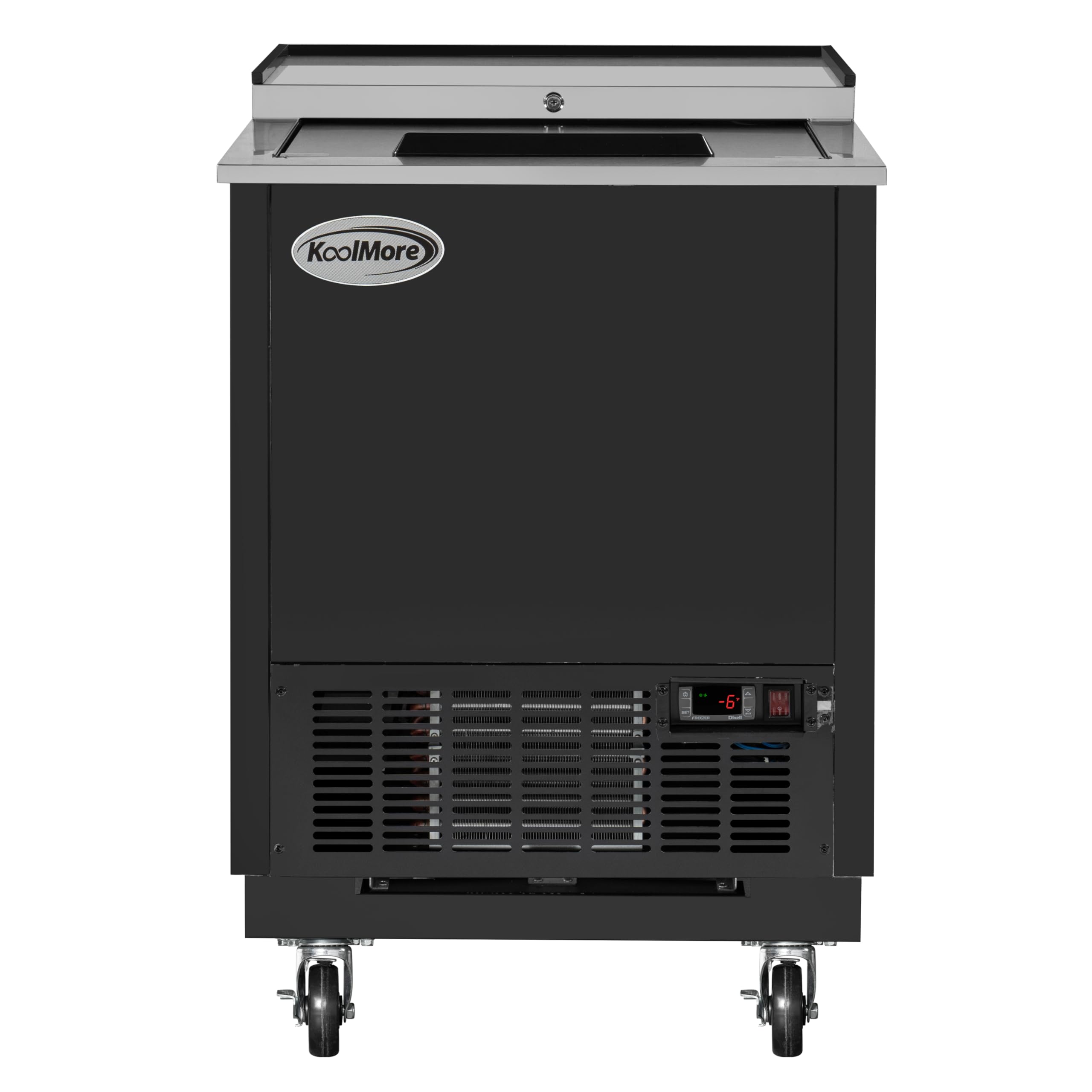 KoolMore KM-GF25-BK 25 in. Commercial Glass Froster in Black Steel, ETL Listed, 5 cu. ft