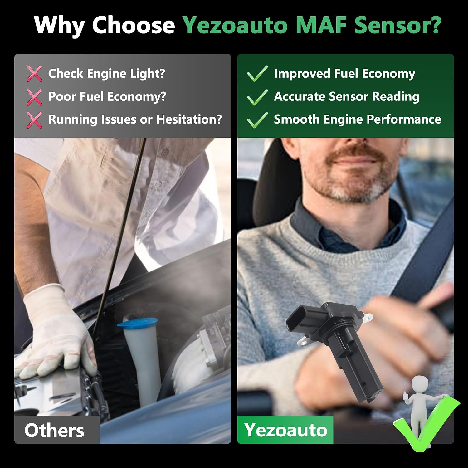 Mass Air Flow Sensor Maf Meter Compatible with Lexus CT200H 11-17; ES300H 13-18; ES350 13-18; GS300 18-19; NX300 18-19 & Scion/Subaru/Suzuki/Pontiac & More Replace OE 222040T040