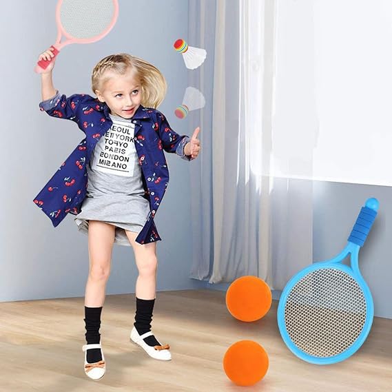 Tennis, Badminton, Mini Racquet, Flying Catch Ball, Outdoor Play Toy Set, With Feathers, Outdoor Play, Outdoor, Indoor, Sports, Exercise, Children's Toy, Catch Ball A