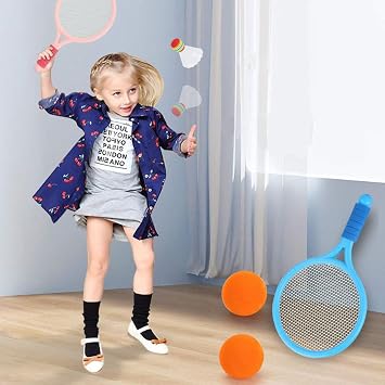 Tennis, Badminton, Mini Racquet, Flying Catch Ball, Outdoor Play Toy Set, With Feathers, Outdoor Play, Outdoor, Indoor, Sports, Exercise, Children's Toy, Catch Ball A