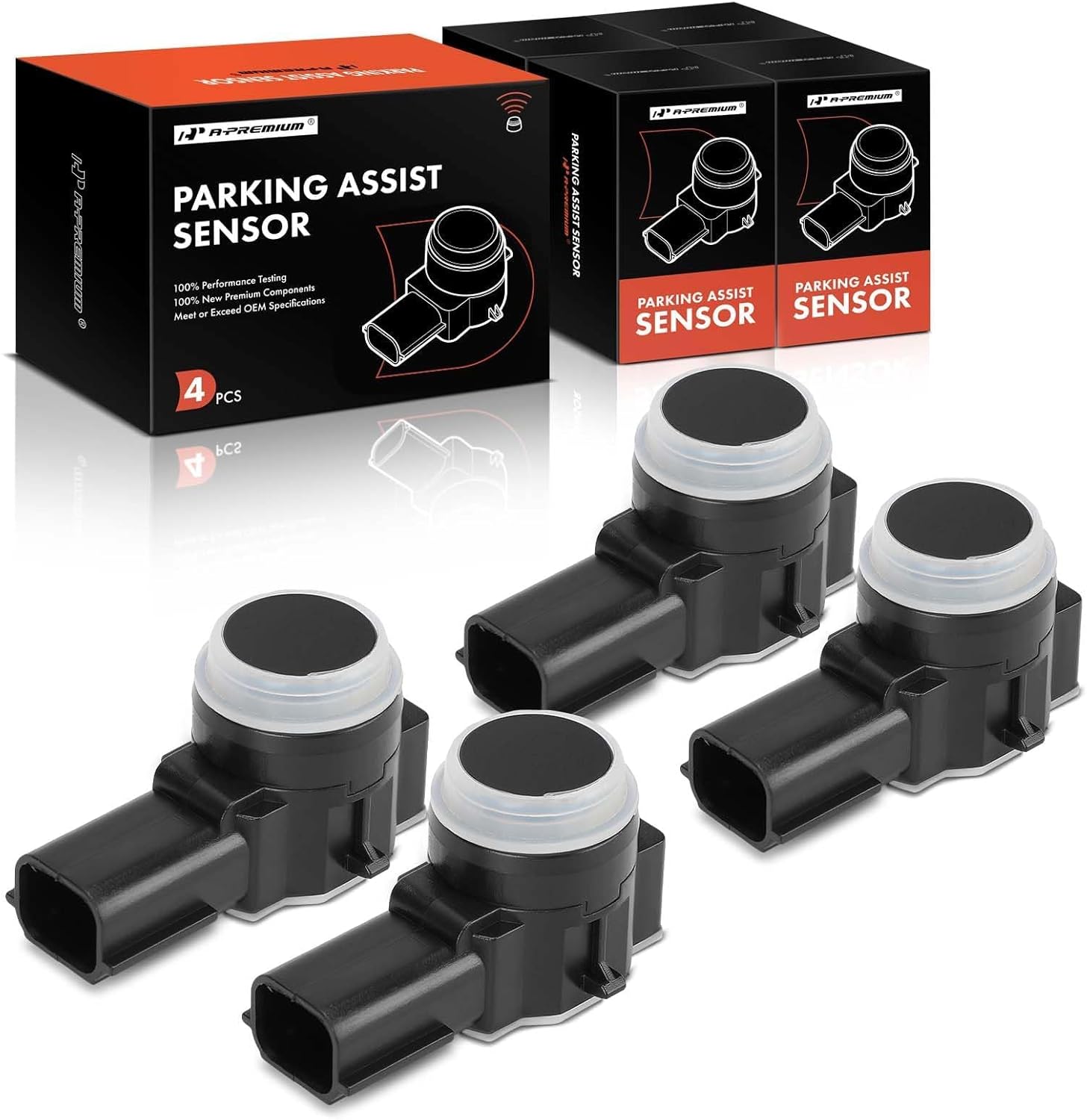 A-Premium 4-PC Reverse Backup Parking Assist Sensor Compatible with Jeep & Chrysler & Dodge Models - 1500 2023, Grand Cherokee 2016-2023, Cherokee, 200, Durango, Dart, Replace# 1TK84WS2AA