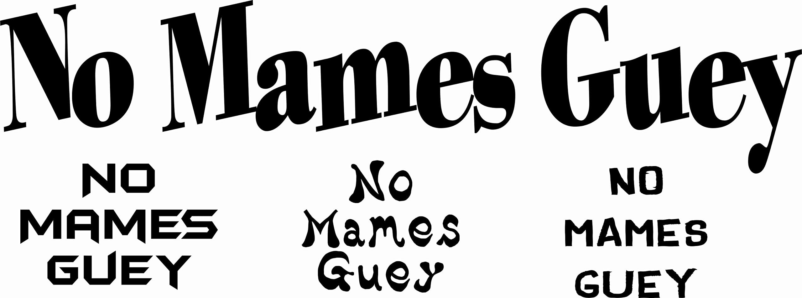 No Mames Guey 5" x 21" Vinyl Wall Art Plus Three Small Decals 4" x 4" Suitable for Cars, Mirrors, Laptops, Etc. by Scripture Wall Art.Great Gift, Includes Our Exclusive"Goof Proof Guarantee"