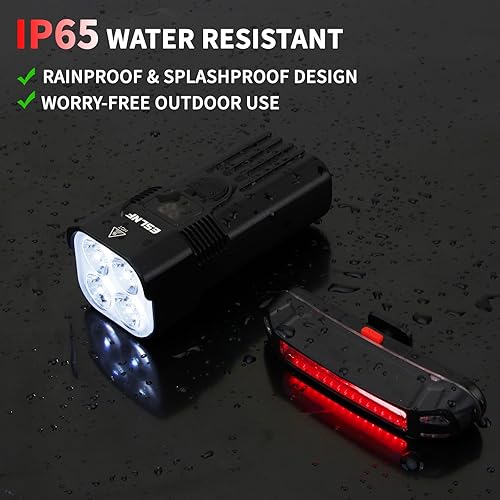 Miniatura 7 de Bike Light for Night Riding, 2000LM1000LM Bicycle Headlight & Taillight, Multiple Modes,3000mAh2000mAh USB C Rechargeable Waterproof LED Bright Bike