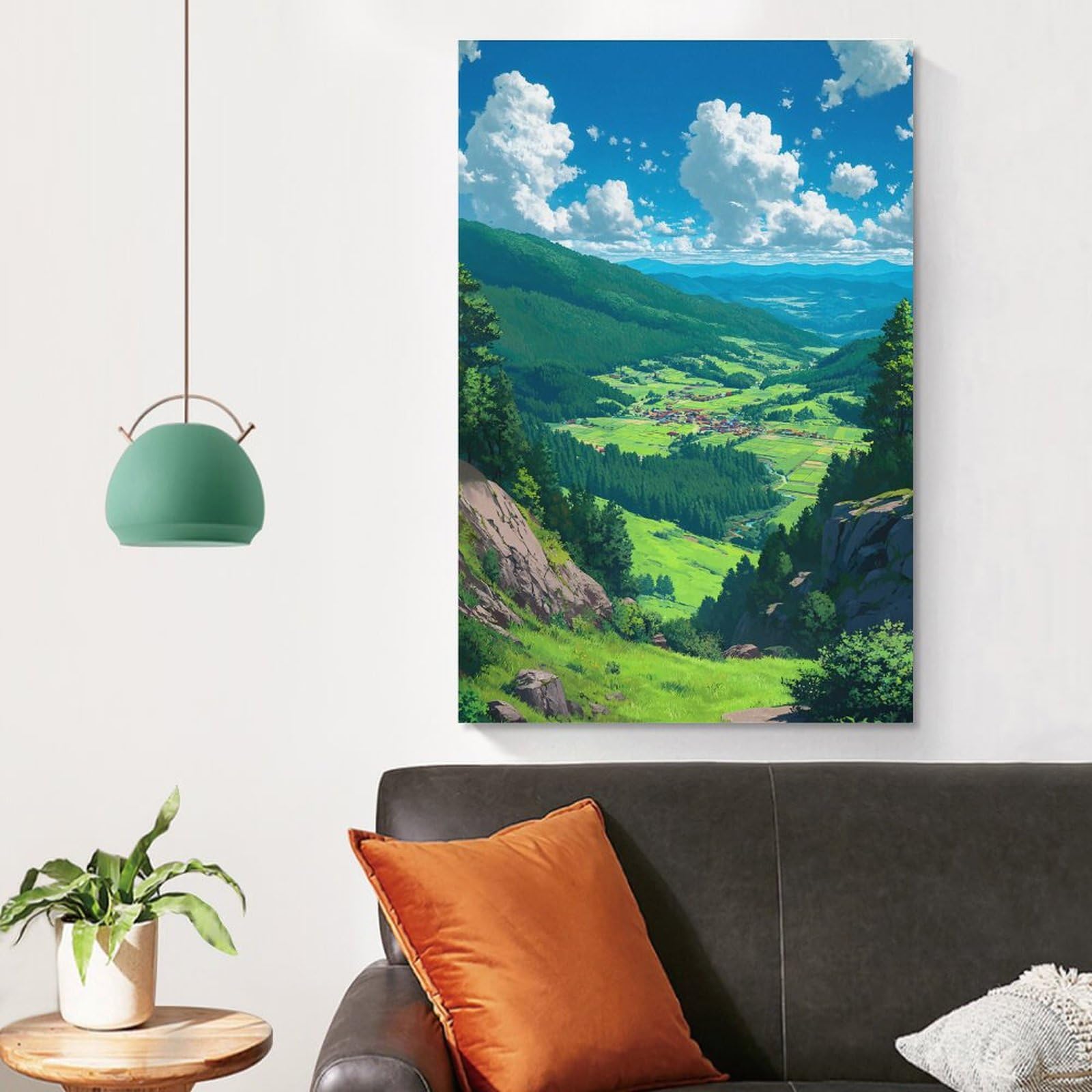 Amazon.co.jp: ポスター 山 自然 風水 絵 山の絵 緑の絵 玄関 開運