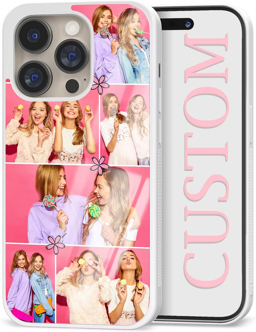 Custom Photos Phone Cases Personalized Pictures Collage Cute Case Cover for iPhone 11 12 13 14 15 16 17 Pro Max Plus Mini for Samsung Galaxy S21 S22 S23 S24 S25 S26 A Note for Women (6Photo)