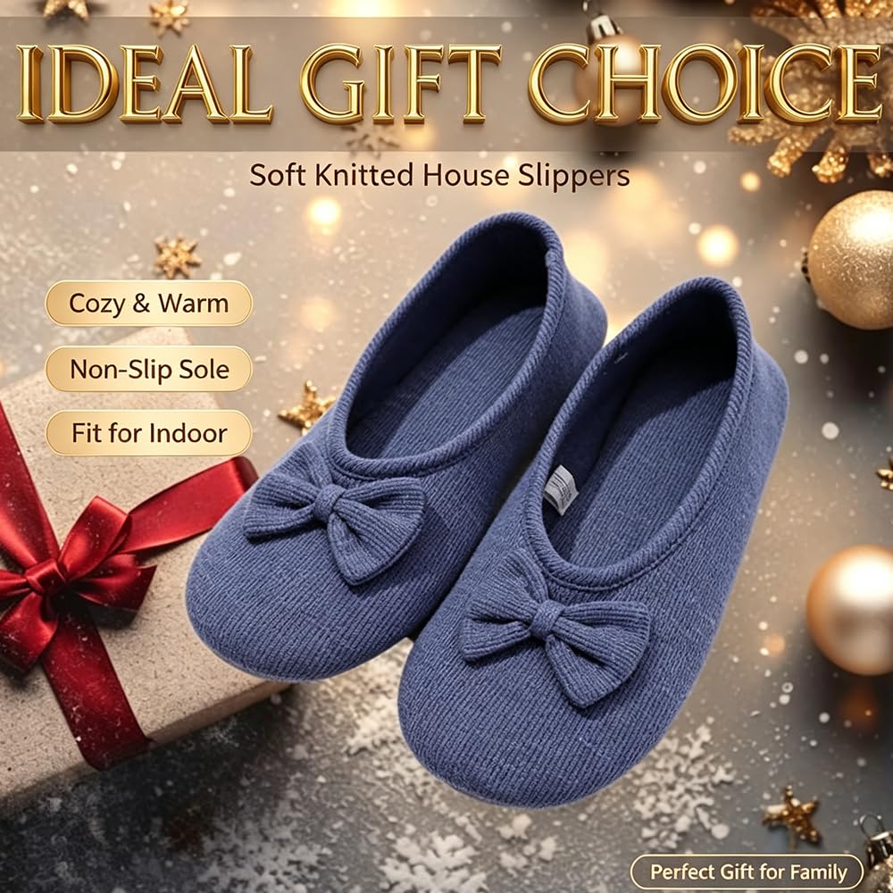 Urbancolor Pantuflas de bailarina de espuma viscoelástica lavables para mujer, ligeras, de tela de rizo, diseño de tacón elástico