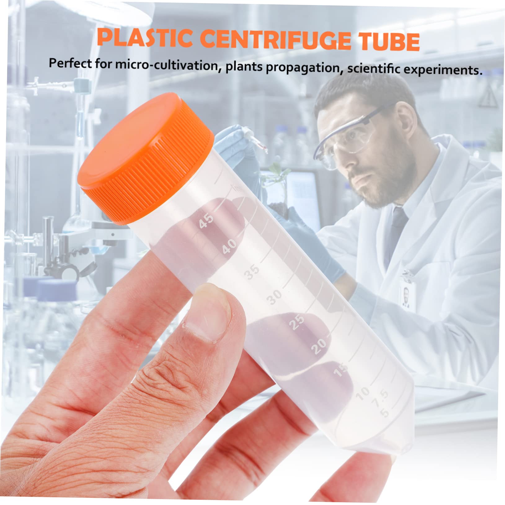 Provette da Centrifuga 50 Pezzi 50ml in Plastica con Tappo