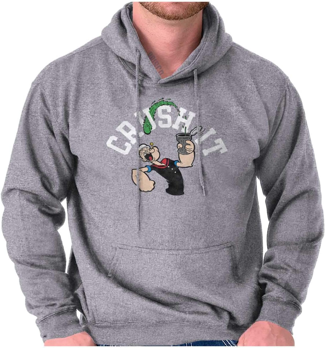 Brisco Brands Popeye The Sailor Man Crush It Funny Hoodie Sweatshirt Women Men