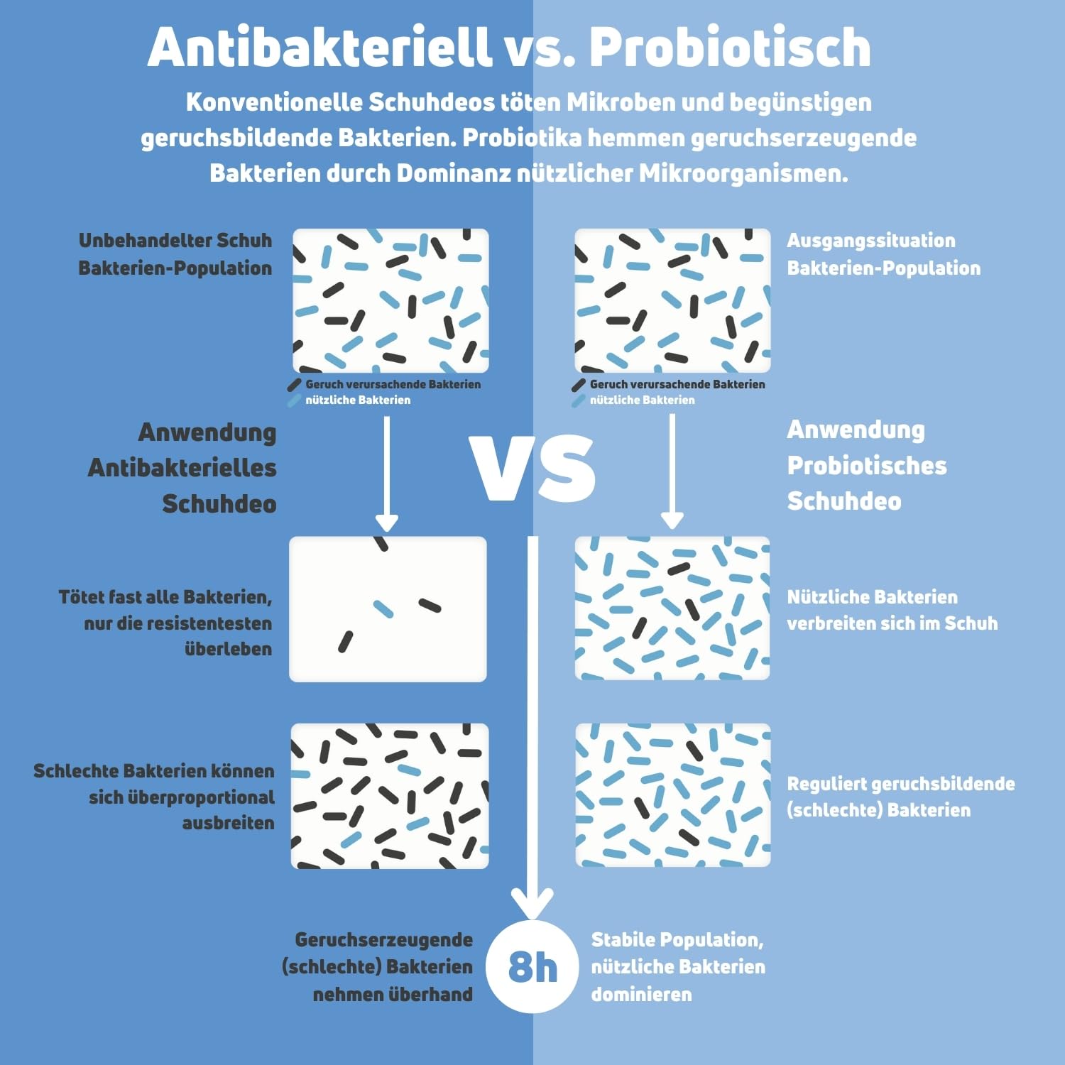 Frischkäse - El polvo microbiológico para zapatos - Desodorante para zapatos contra el olor de pies - Mejor que un spray | frescura para zapatos de trabajo, deportivos y más