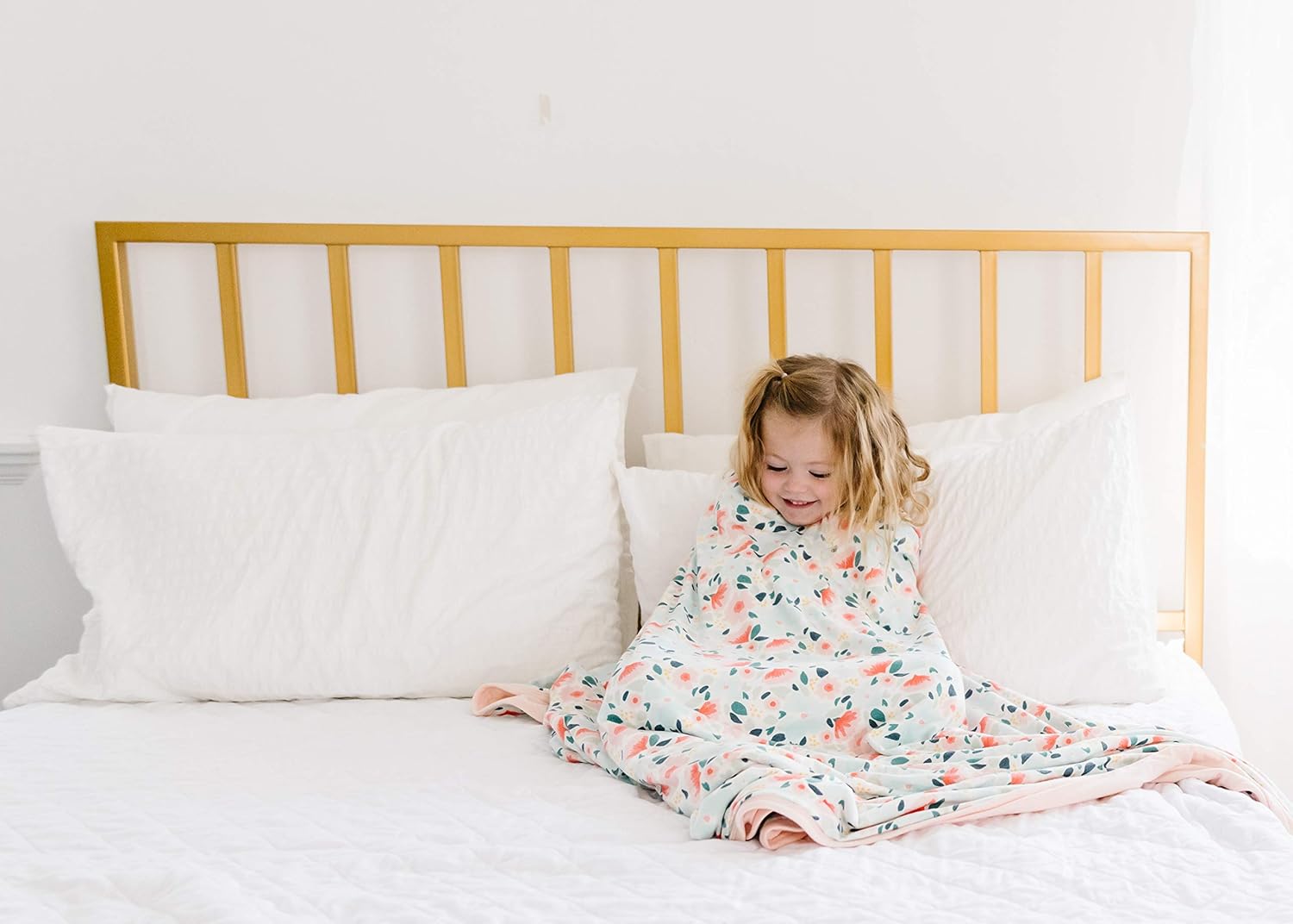 Copper Pearl Large Premium Knit Baby 3 Layer Stretchy Quilt Blanket Leilani