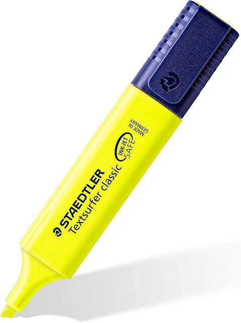 STAEDTLER 364-1 Textsurfer Classic Highlighter - Yellow (Box of 10)