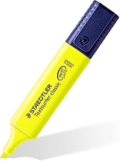 Staedtler 364-1. Rotuladores fluorescentes Textsurfer. Estuche con 10 marcadores de color amarillo.