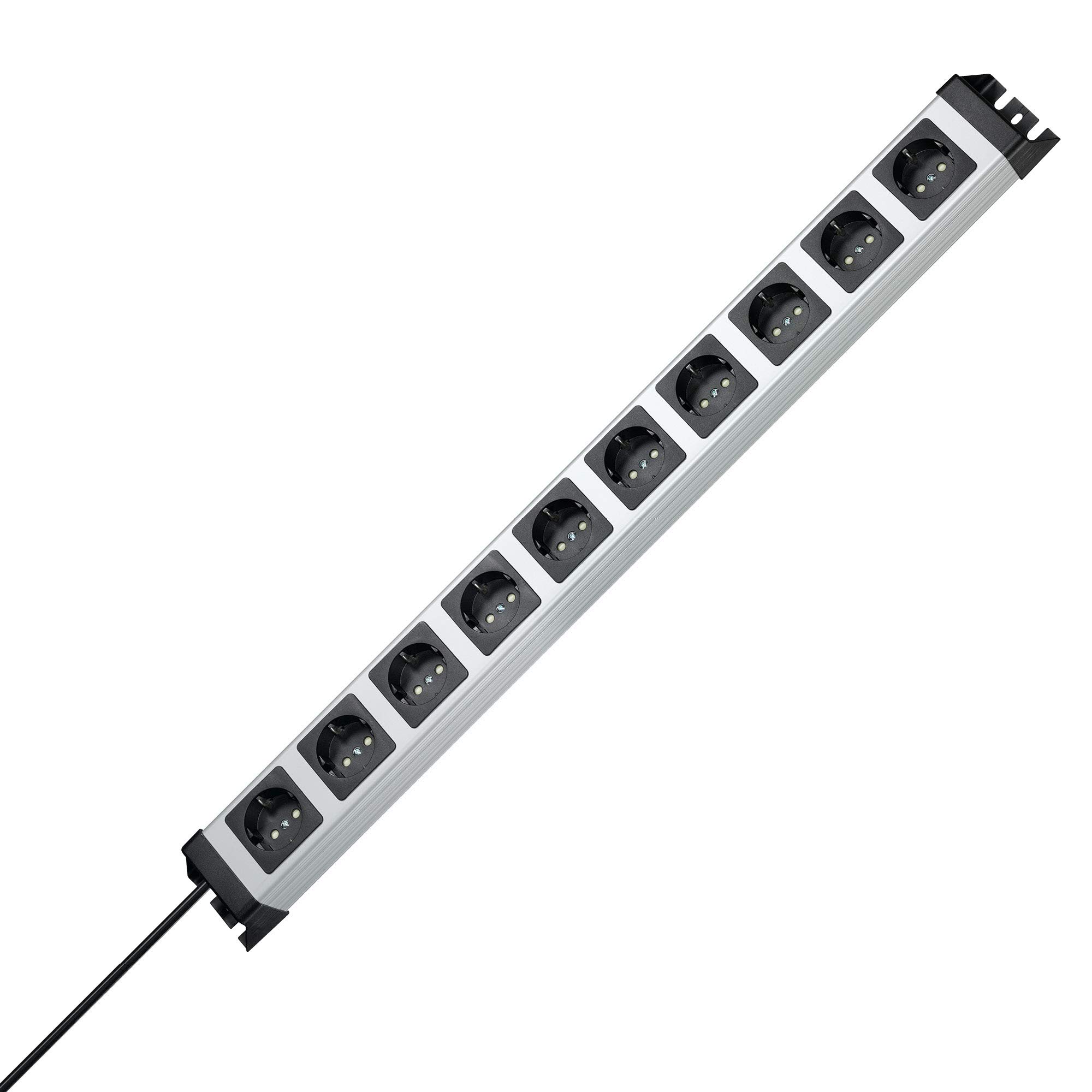 Kopp POWERversal® 10-Fach Steckdosenleiste, Silber, 227120011 & 226720018 Powerversal Steckdosenleiste, 6-Fach, IP 20