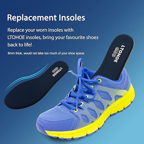 Miniatura 10 de Plantillas de espuma viscoelástica para hombres y mujeres, insertos de zapatos de repuesto para botas de trabajo, zapatos de correr, zapatos de