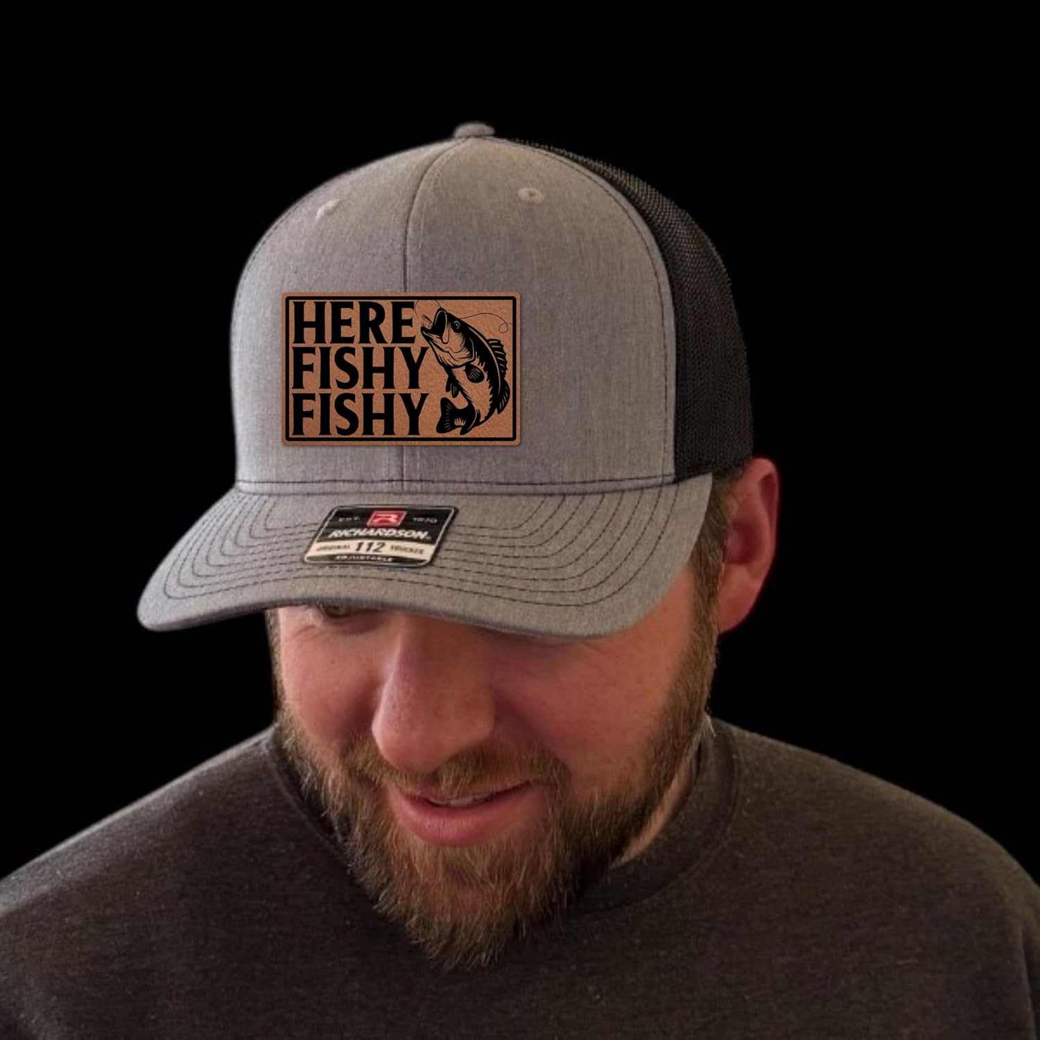 Funny Fishing Hat for Men - Here Fishy Fishy Hat - Fisherman Hat - Fishing Gifts for Men, Husband, Dad, Boys - Bass Fishing Gifts - Richardson 112 Trucker Hat