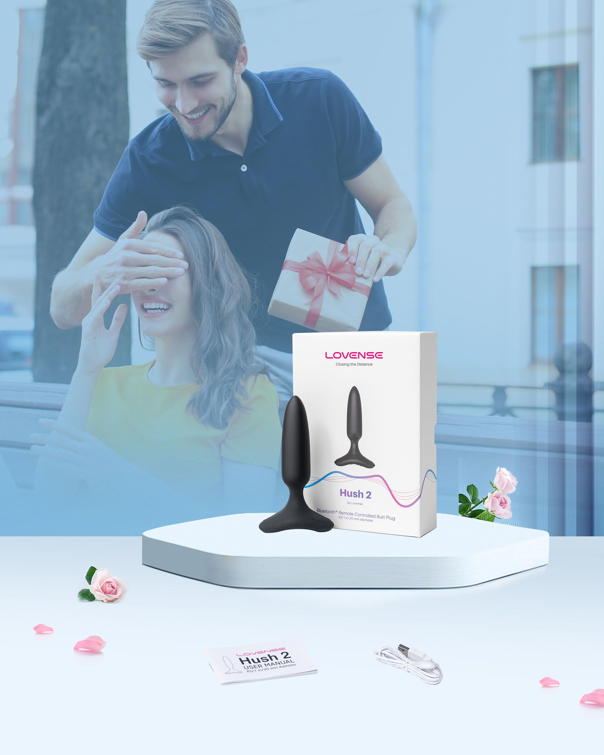 LOVENSE Hush 2 Vibrating Butt Plug 1.0", Silicone Anal Vibrator for Men with Remote Control, Waterproof and Rechargeable Big Plug Vibration Machine for Women, Adult Anal Plug Sex Toys for Couples: 1 inch