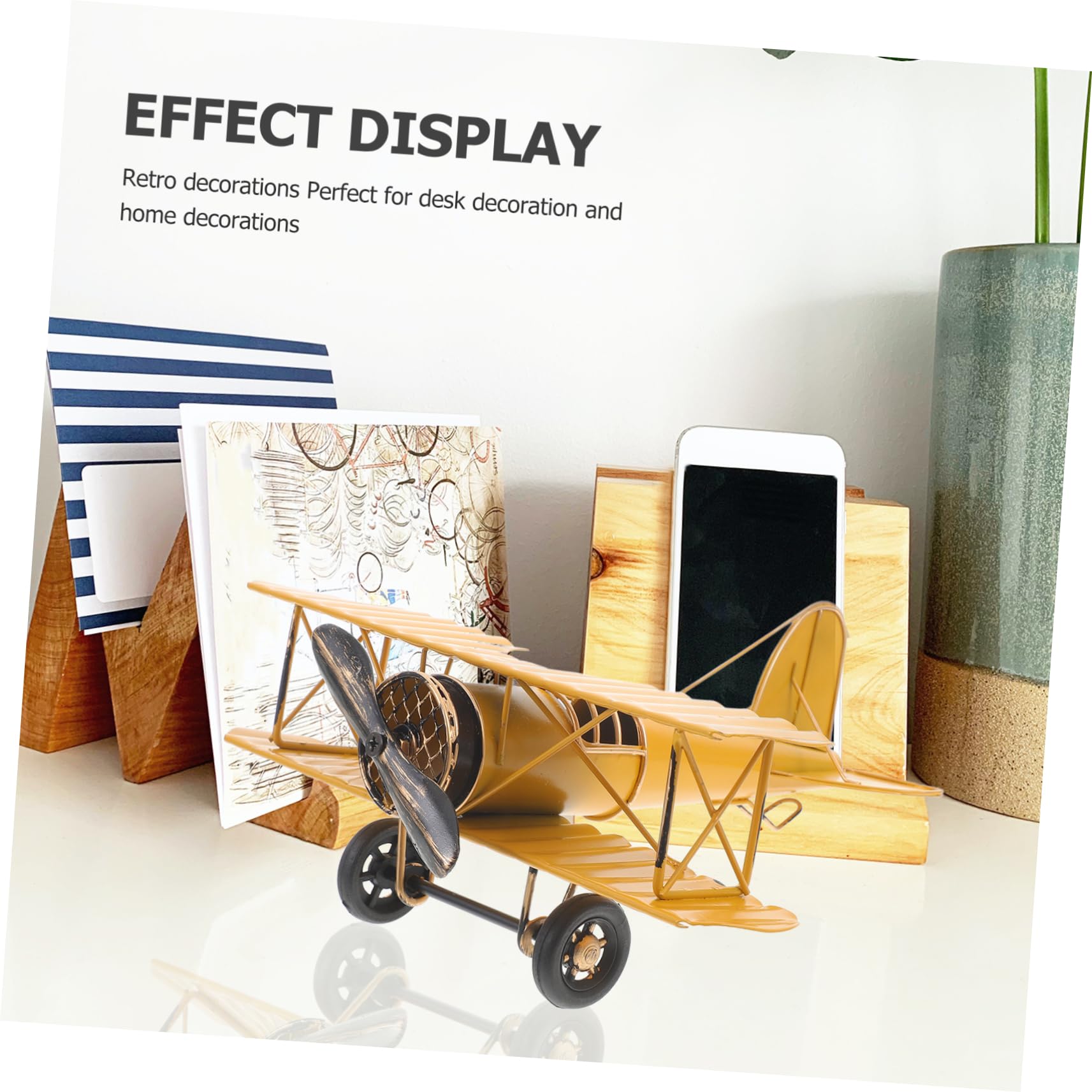 Amazon.co.jp: FUNNETOYU レトロ双翼機模型 手作り装飾の小型