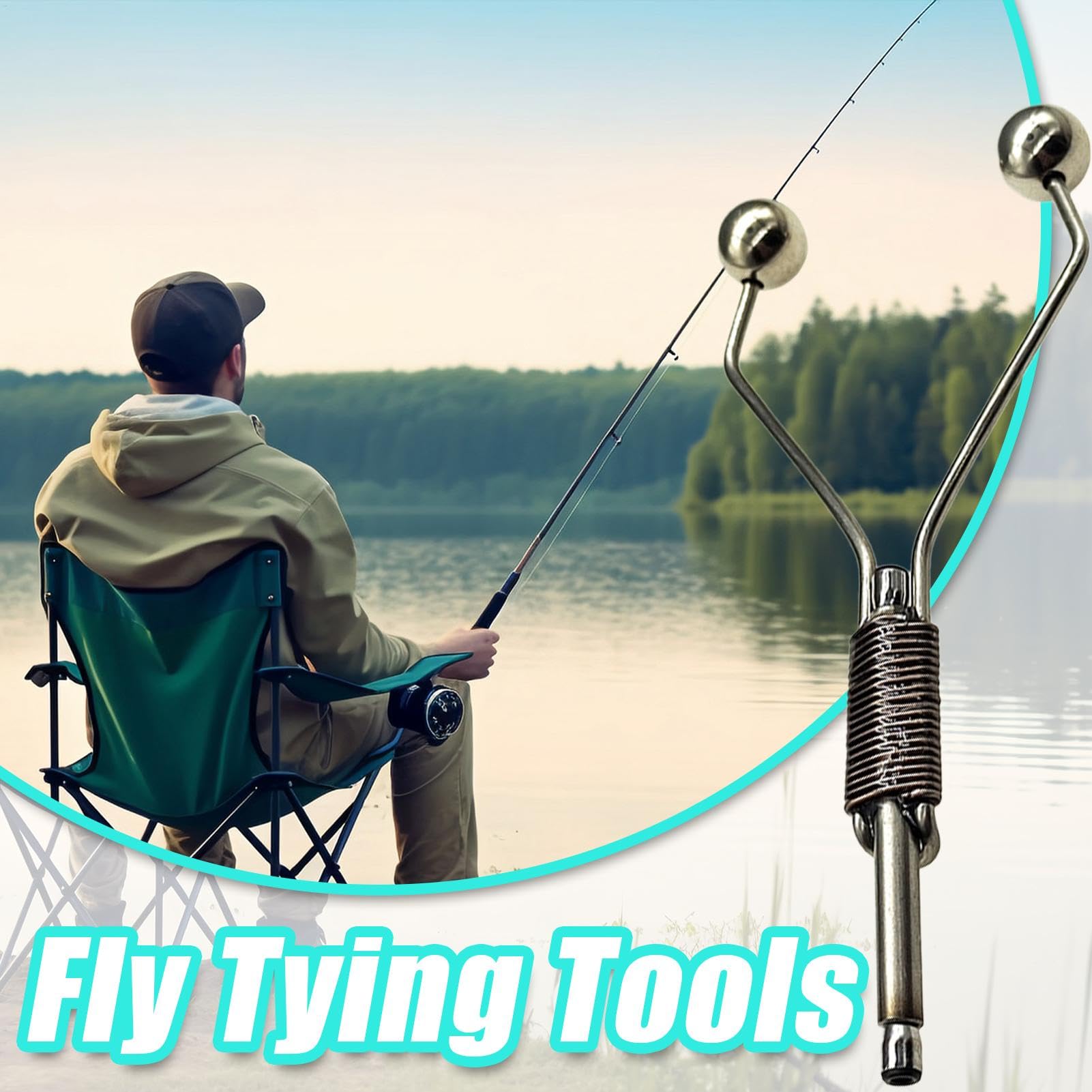Enhebrador de lata para atar moscas, Herramienta de lata para atar moscas - Herramienta de fijación de moscas, Soporte de hilo de lata ajustable | Equipo de pesca con mosca,
