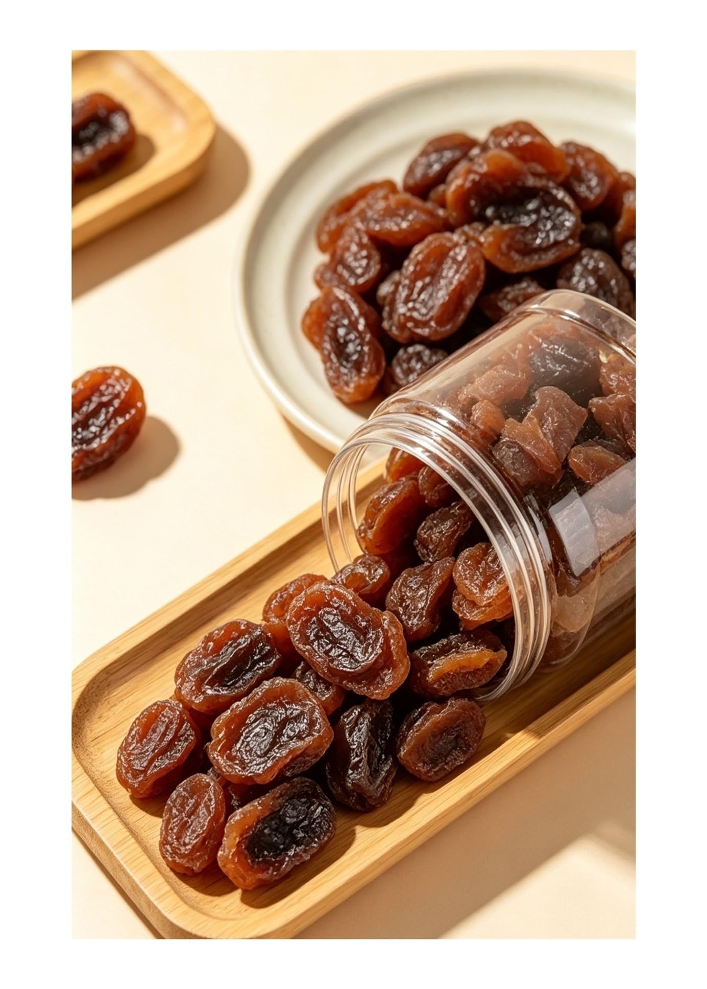 250 g de mezcla de frutos secos de ciruela y uva, un refrigerio agridulce con una explosión de sabores frutales duales.(2pcs)