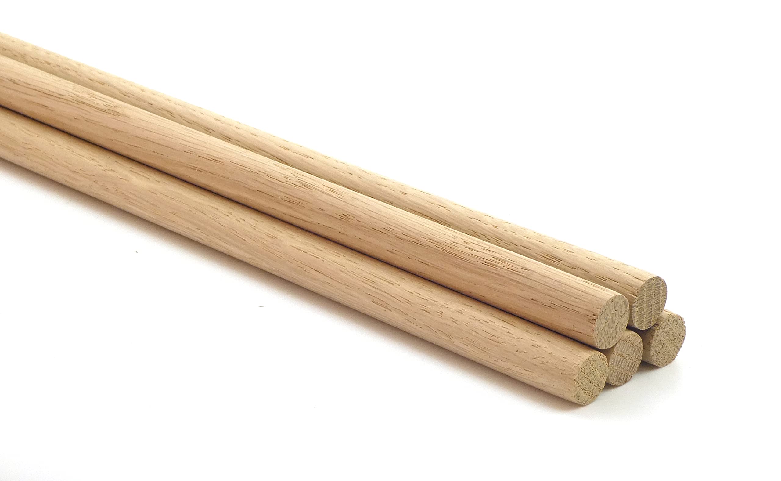 Pack of 5 Premium Quality European Oak Dowel - 500mm Long (12.7mm - 1/2" Diameter)