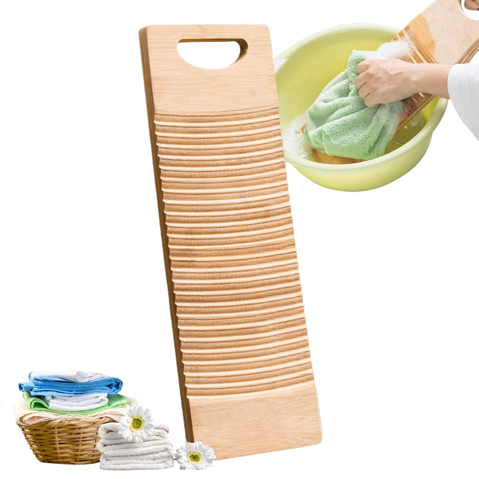 Waschbrett aus – Waschbrett im Vintage-Stil | traditionelles Waschbrett mit integriertem Bodenwischer | Kompaktes und leichtes tragbares Waschbrett für Handwäsche