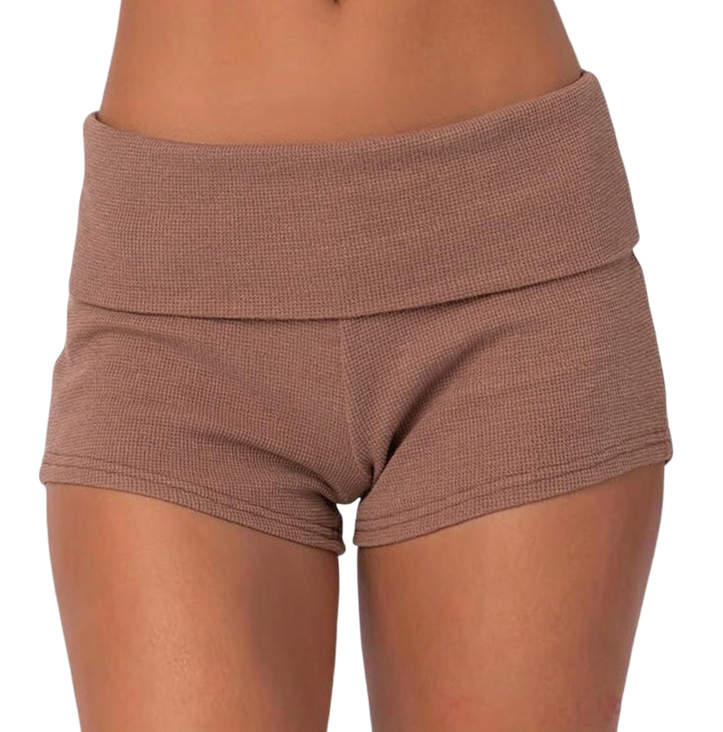 Women Fold Over Mini Shorts Y2K Lounge Pajama Bottoms Low Rise Booty Shorts