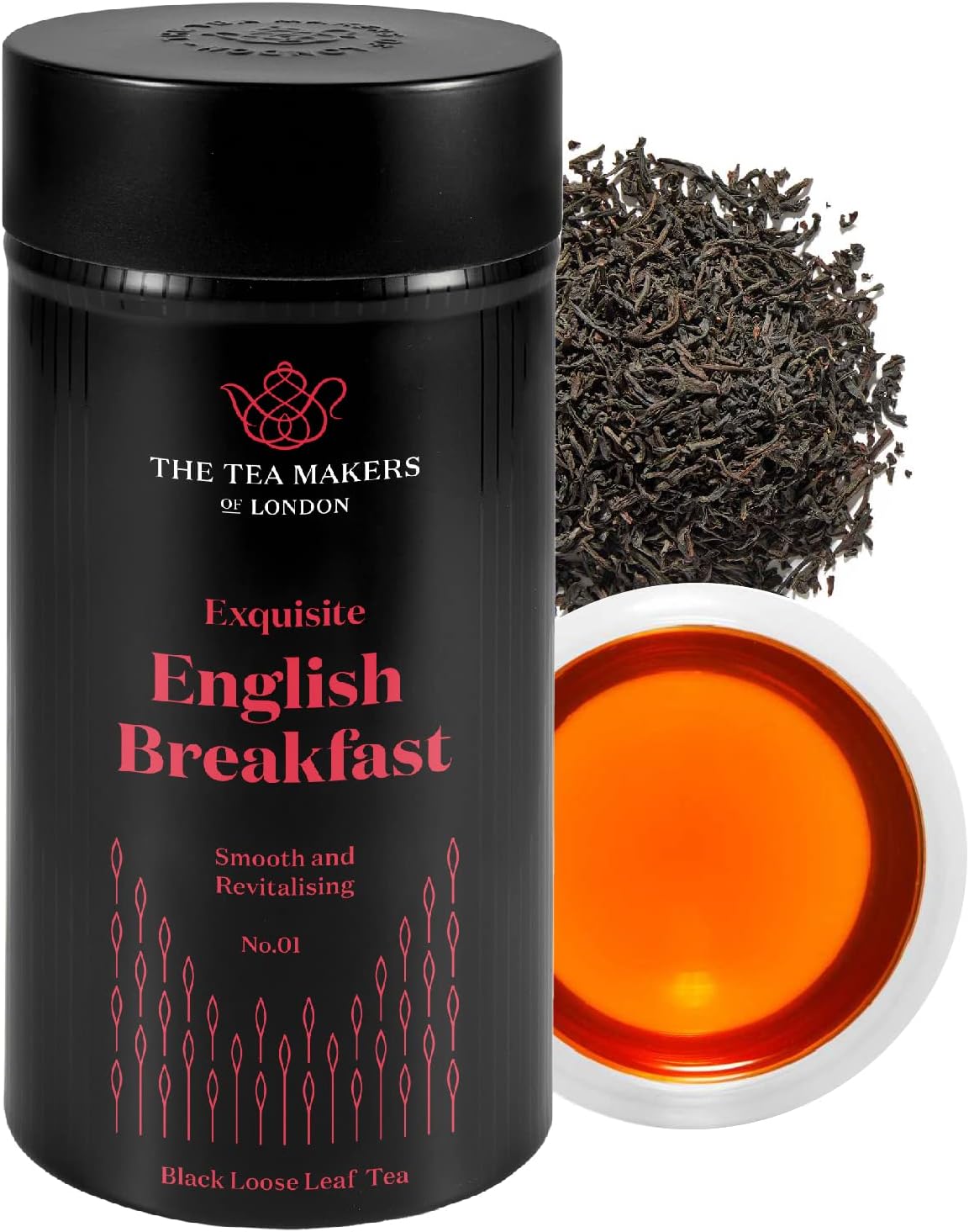 English Breakfast Tea Loose Leaf - Sri Lankan Ceylon Tea Leaves with Full-Bodied Briskness & Warm, Toasted Caramel Notes - Easy to Brew Black Tea by The Tea Makers of London 125g