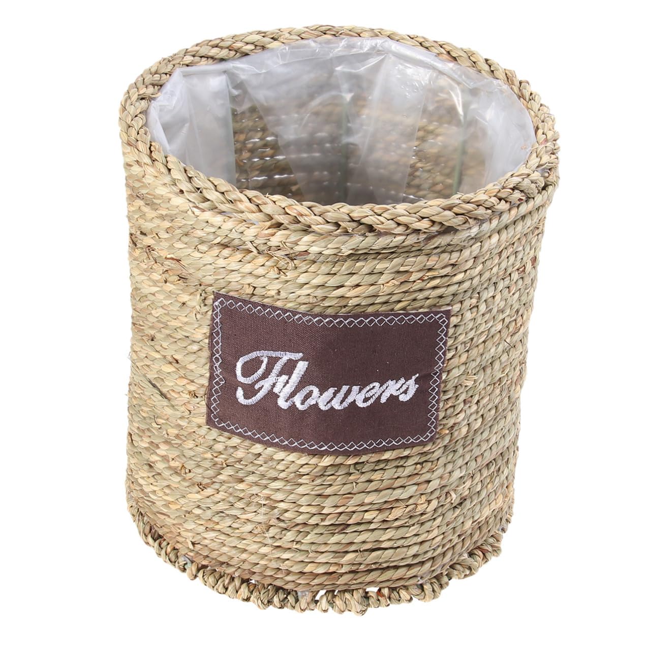 Pot de fleur paille cylindrique spacieux pour plante salon et balcon