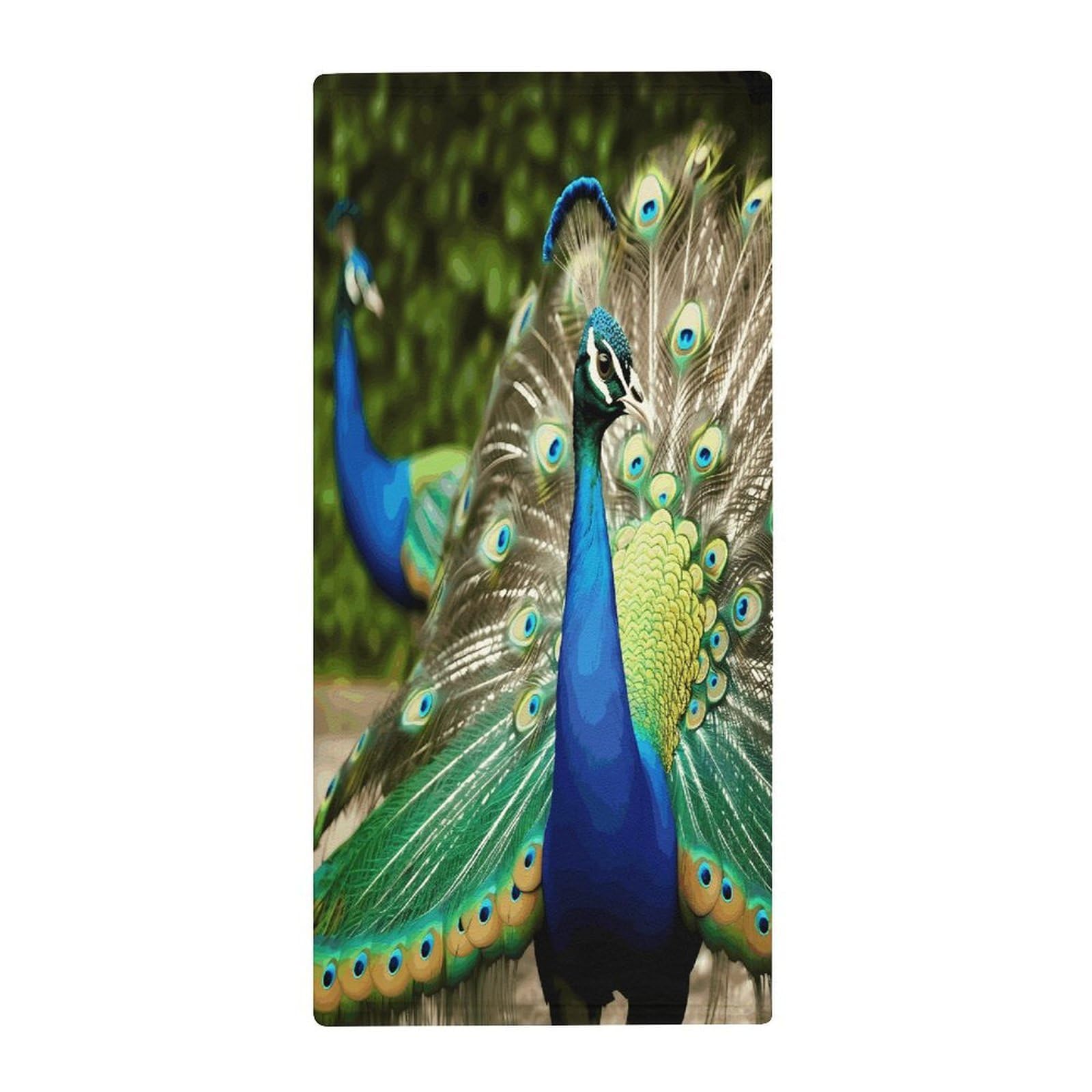 VstaDank Beautiful Peacock Hand Towels Ultra Soft Printed Towels Classic Coral Velvet Kitchen Hand Towel Highly Absorbent Hotel Spa Towel Collection for Bathroom Workout 13.8 X 28.7 in