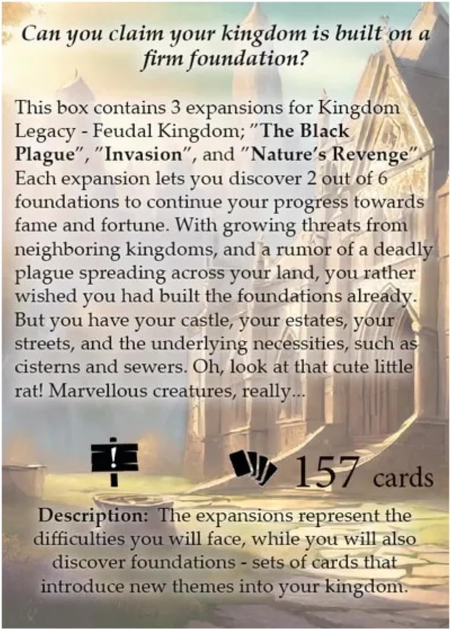 Kingdom Legacy Feudal Kingdom Foundation by Fryx Games | Ages 14+ | Solo Game Play | 6 Hour Playing Time | Building Campaign with Exploration