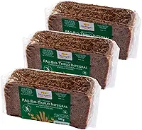 Pão Bio Triplo Stuttgart de centeio, trigo e aveia – 3 unidades 500g cada – Total 1,5 Kg