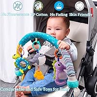 Vista 4 de BATOHO Juguete de arco de cochecito de bebé, arco móvil con clip para moisés con abrazaderas universales, barra de juguete de actividad para gorila