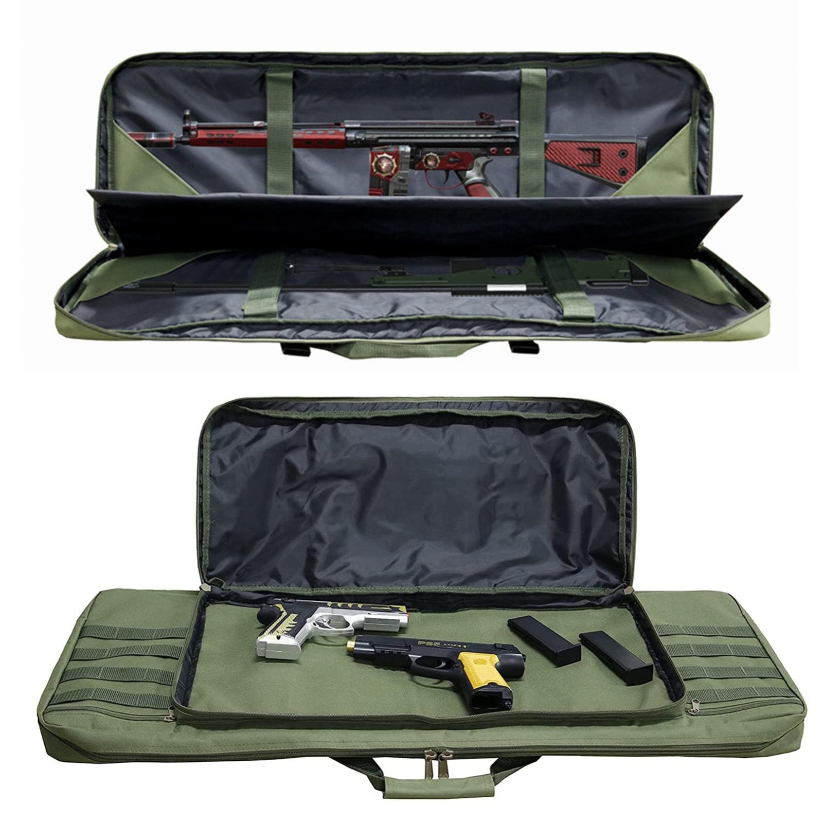 Funda Táctica para Fusil,Bolsa Doble para Rifle,Mochila para Fusil Suave y Acolchada,Bolsa para Escopeta Doble con Correa de Hombro Ajustable, Longitud Disponible en 90cm