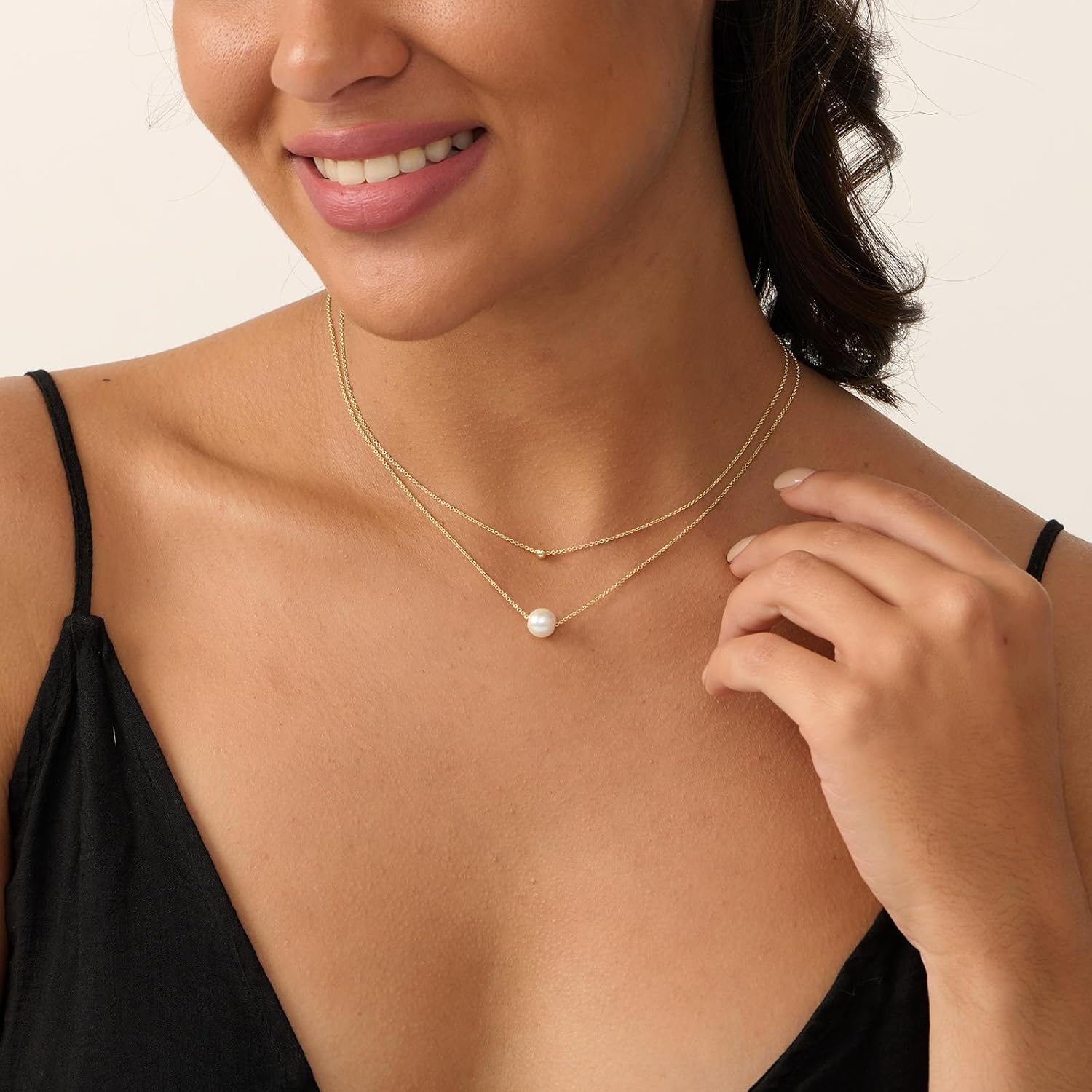 Pearl Necklaces for Women, 14k Gold Plated Dainty Pearl Necklace Simple Jewelry for Daily Wear - Image 3