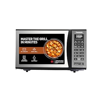 Panasonic 23 L Convection Microwave Oven(NN-CT353BFDG,Black Mirror, 360? Heat Wrap, stainless steel cavity, Magic Grill)