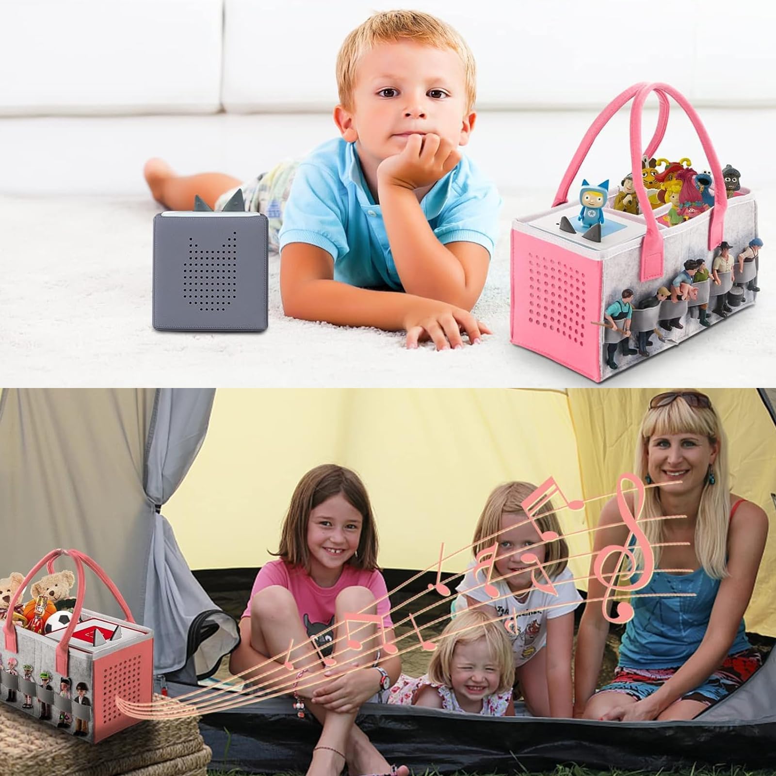 Tonies Carry Case,Toy Tonies Bag, Portable Educational Music Toy Carrying Case, Travel Storage Bag with Handle - Image 4