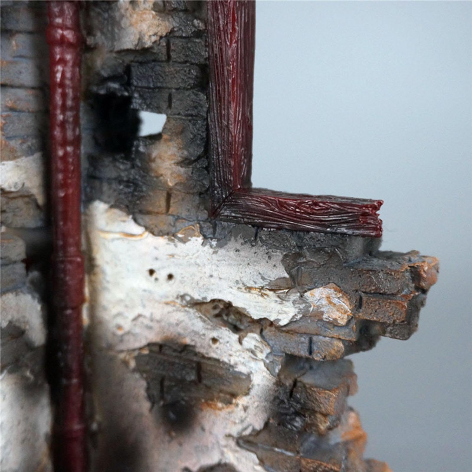 Maqueta de Diorama de Destruida a Escala 1:12, Adorno de Edificio Hecho de Resina, Materiales Y Accesorios para Maquetas en Miniatura Realist