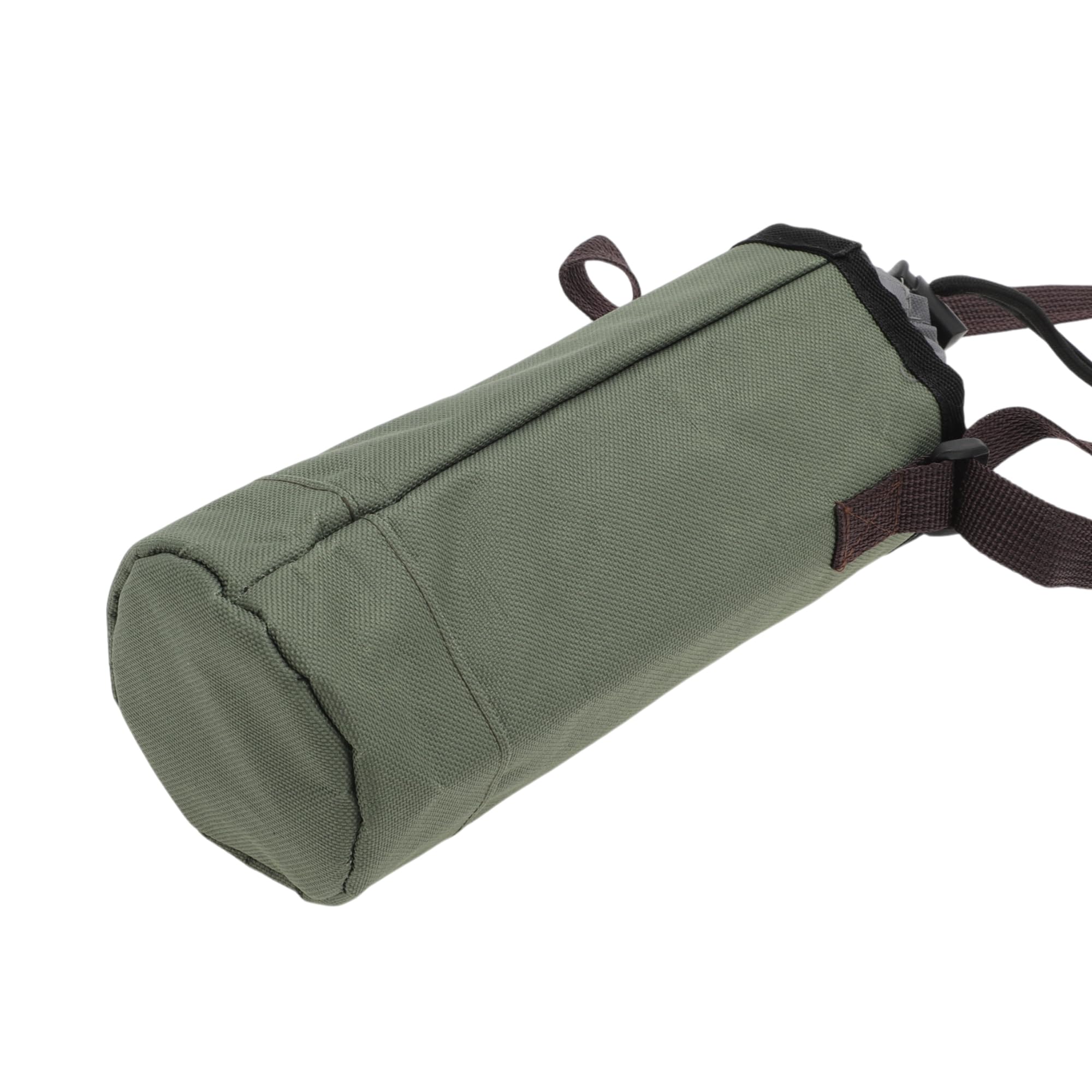 Borsa Isolante per Bottiglia d'Acqua in Tessuto Oxford Cotone Perlato Pellicola in Alluminio Portatile Antiurto con Tracolla Regolabile Sport All'Aperto, 25x9cm, Verde militaresco