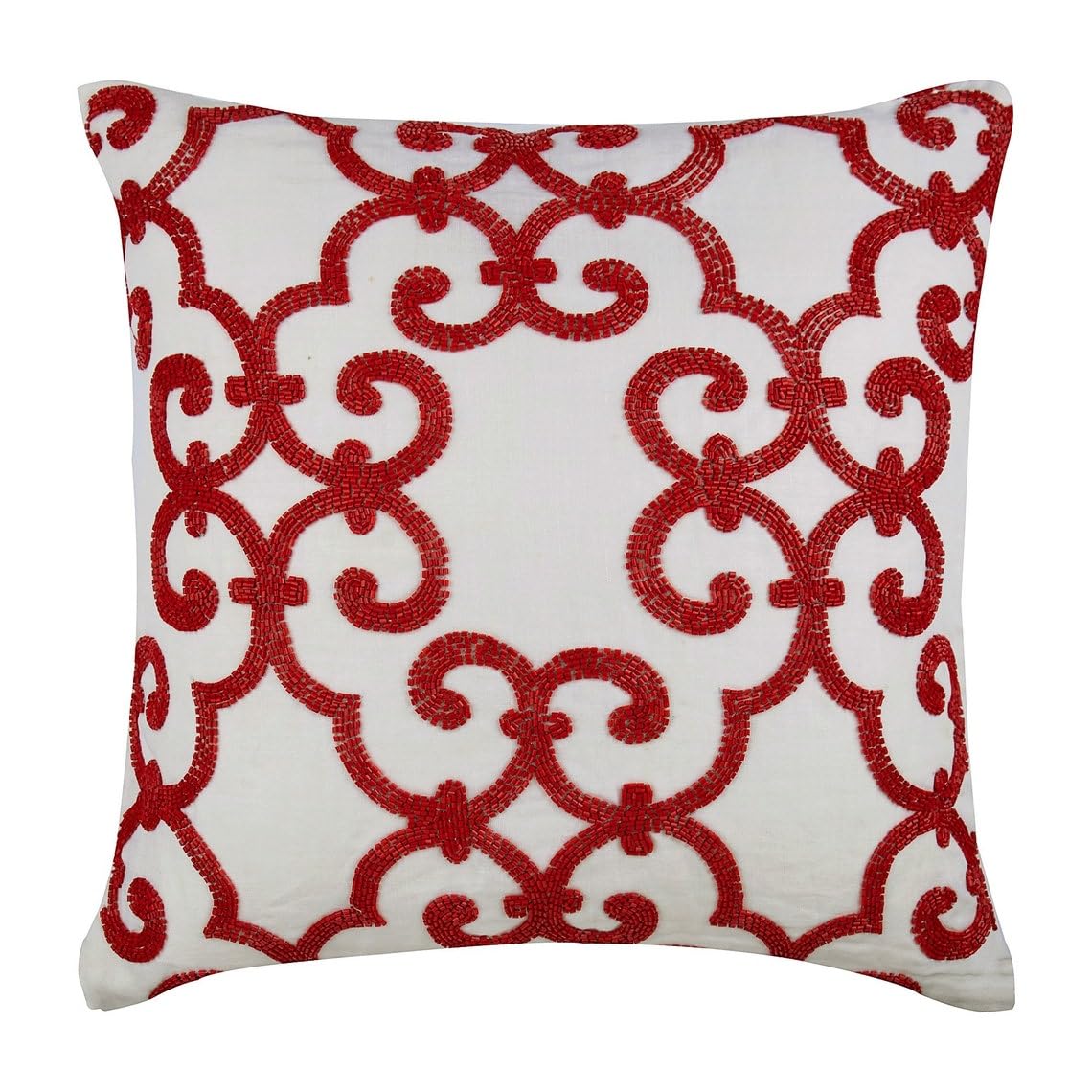 The HomeCentric Decorative Cushion Covers Pack of 2, 55x55 cm (22"x22") Red, Cotton Throw Cushion Covers, Cushion Covers, Modern Throw Pillow Covers - Red Encrusted — image 1