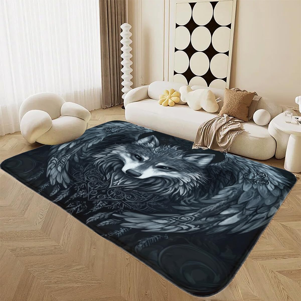 Alfombra de salón impermeable y lavable con base de franela duradera