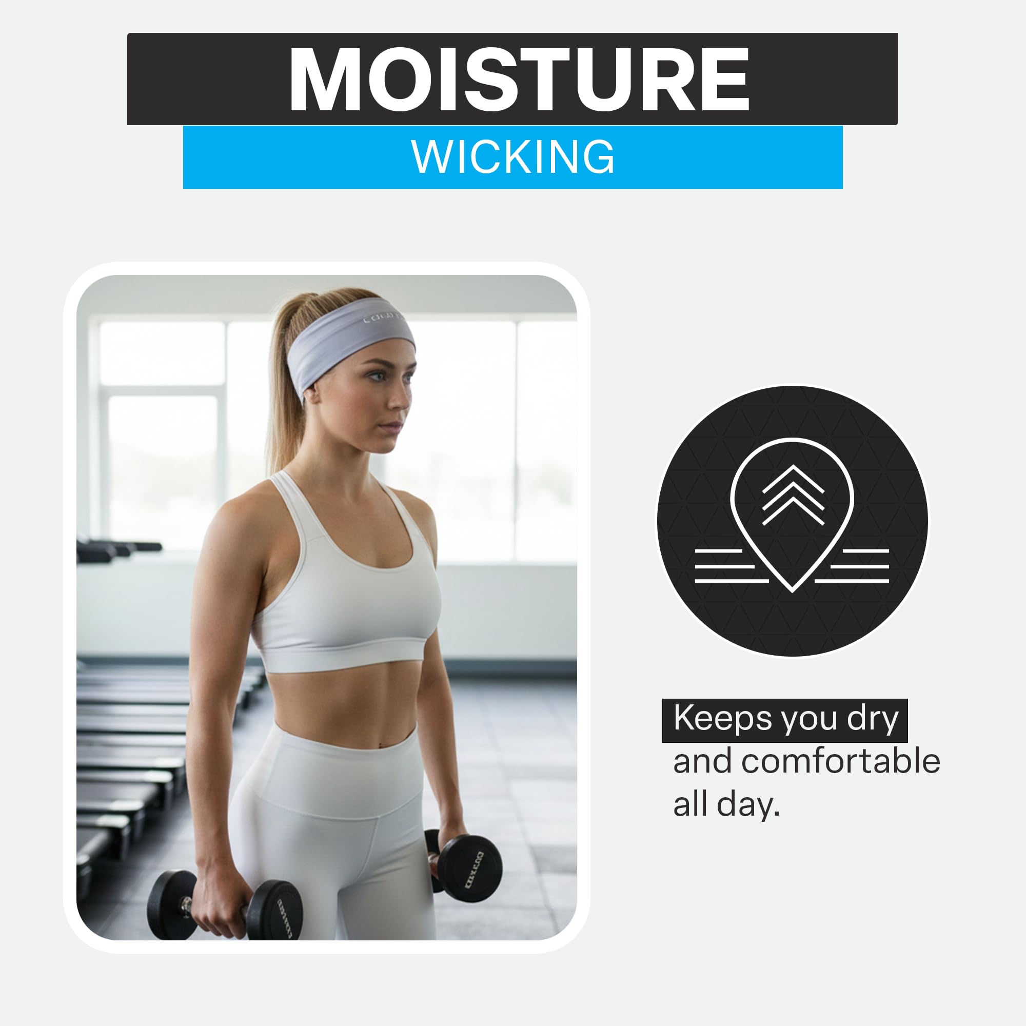 COLD FACTOR kühlendes Stirnband für Damen und Herren, LSF 50+, fortschrittlicher Verdunstungskomfort, sofort kühlendes Schweißband für Outdoor-Sport, Fitness, Yoga, Wandern, Laufen und Workouts