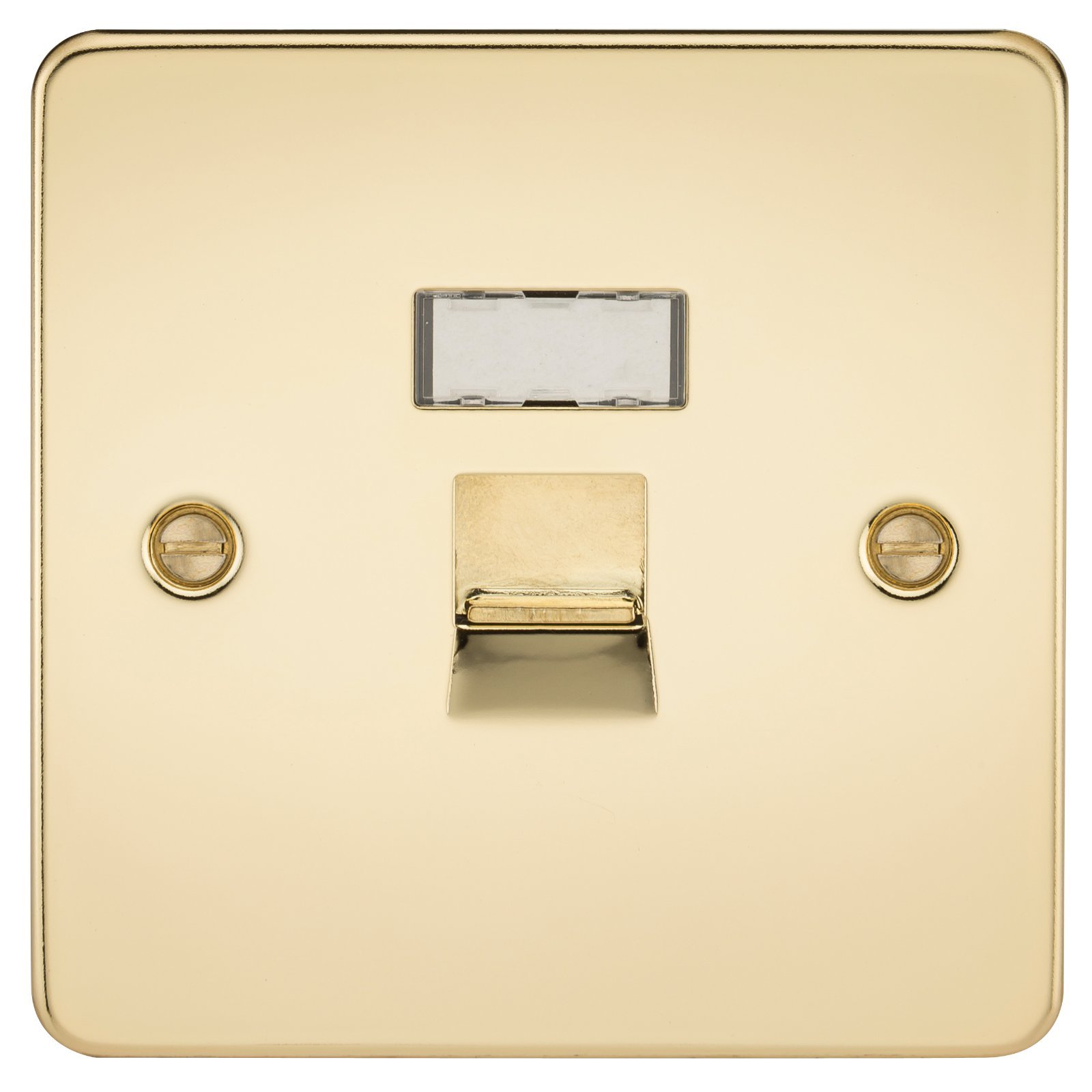 Knightsbridge Polished Brass Fpavrj45pb Rj45 Socket Flat Plate Network Outlet