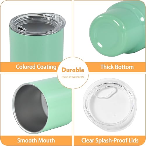 Miniatura 5 de Mini vaso de chupito de 3 onzas con popote y tapa, 12 vasos de chupito de acero inoxidable con tapas para bodas, fiestas, whisky, cócteles, 12