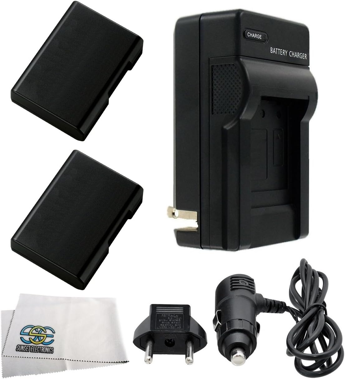 SSE Two Replacement ENEL14A Batteries + Charger for Nikon D3100 D3200 D3300 D3400 D3500 D5100 D5200 D5300 D5500 D5600 DF Coolpix P7000 P7100 P7700 P7800 Cameras