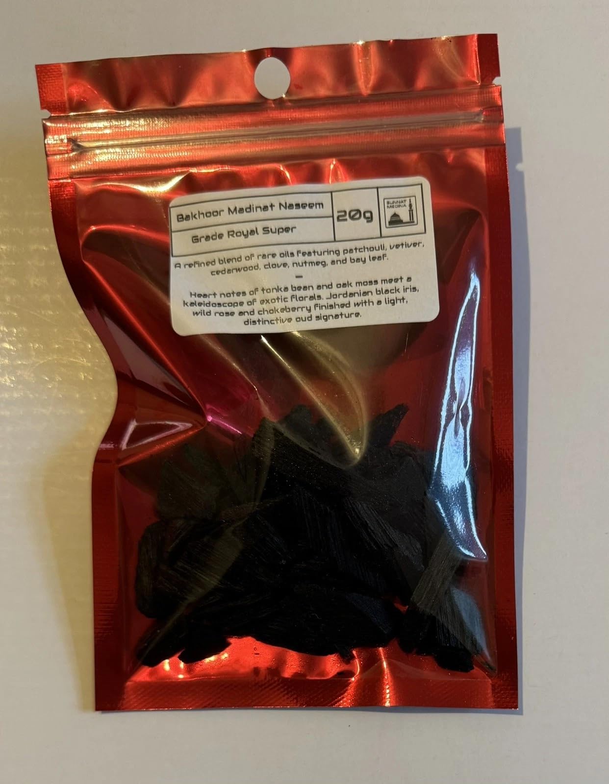 SUNNAT MEDINA Bakhoor Madinat Naseem, 20g, Royal Super Grade, Oud Scent, Premium Aromatic Blend